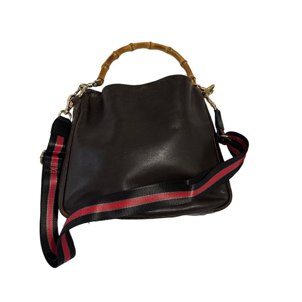 Gucci leather bag with bamboo handles - Picture 4 of 14